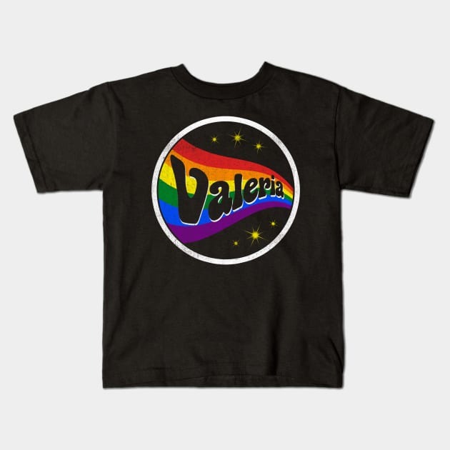 Valeria Retro Rainbow faded Kids T-Shirt by Thomas Mitchell Coney